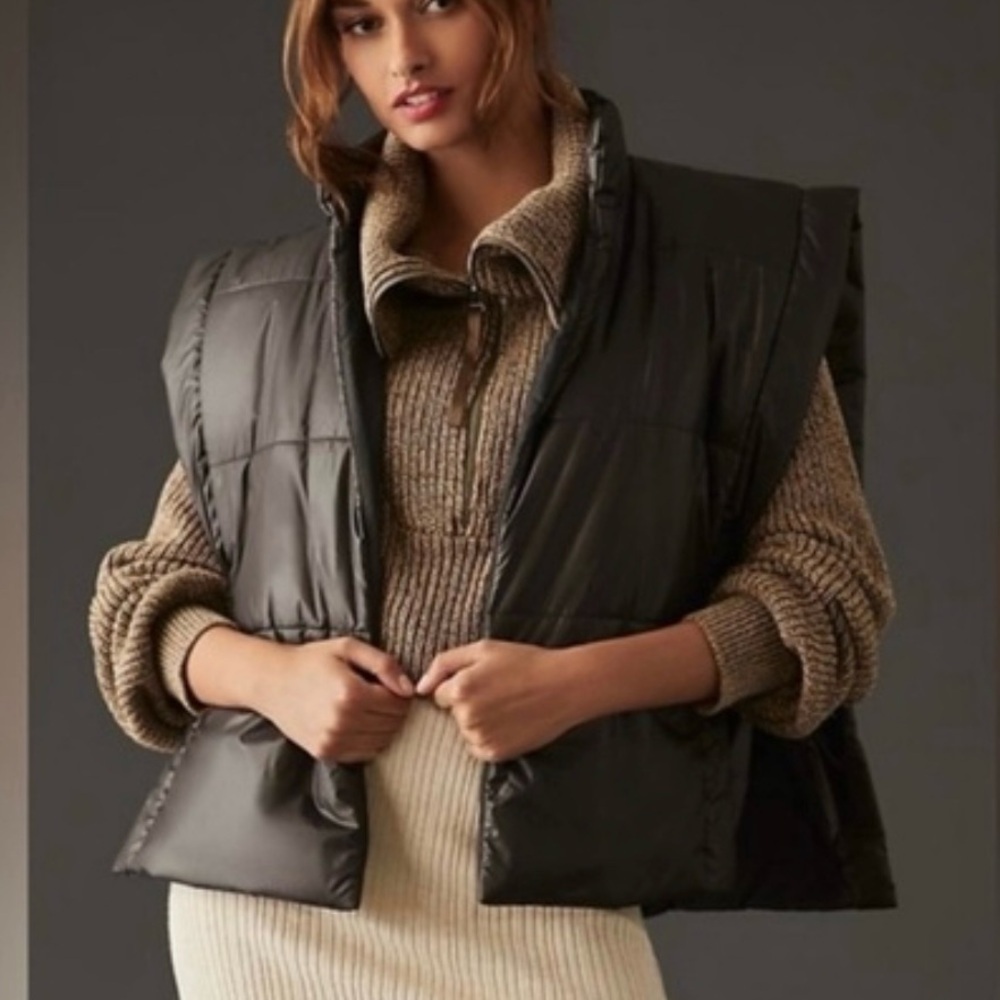 Pilcro Puffer Vest Side Tie Black One Size